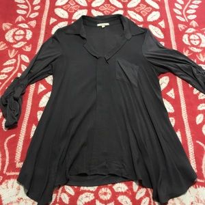 Pleione Mixed Media Tunic Blouse